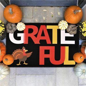 Thanksgiving Area Rug, Turkey Outdoor & Bathroom Floor Mat18 x 30 Inch